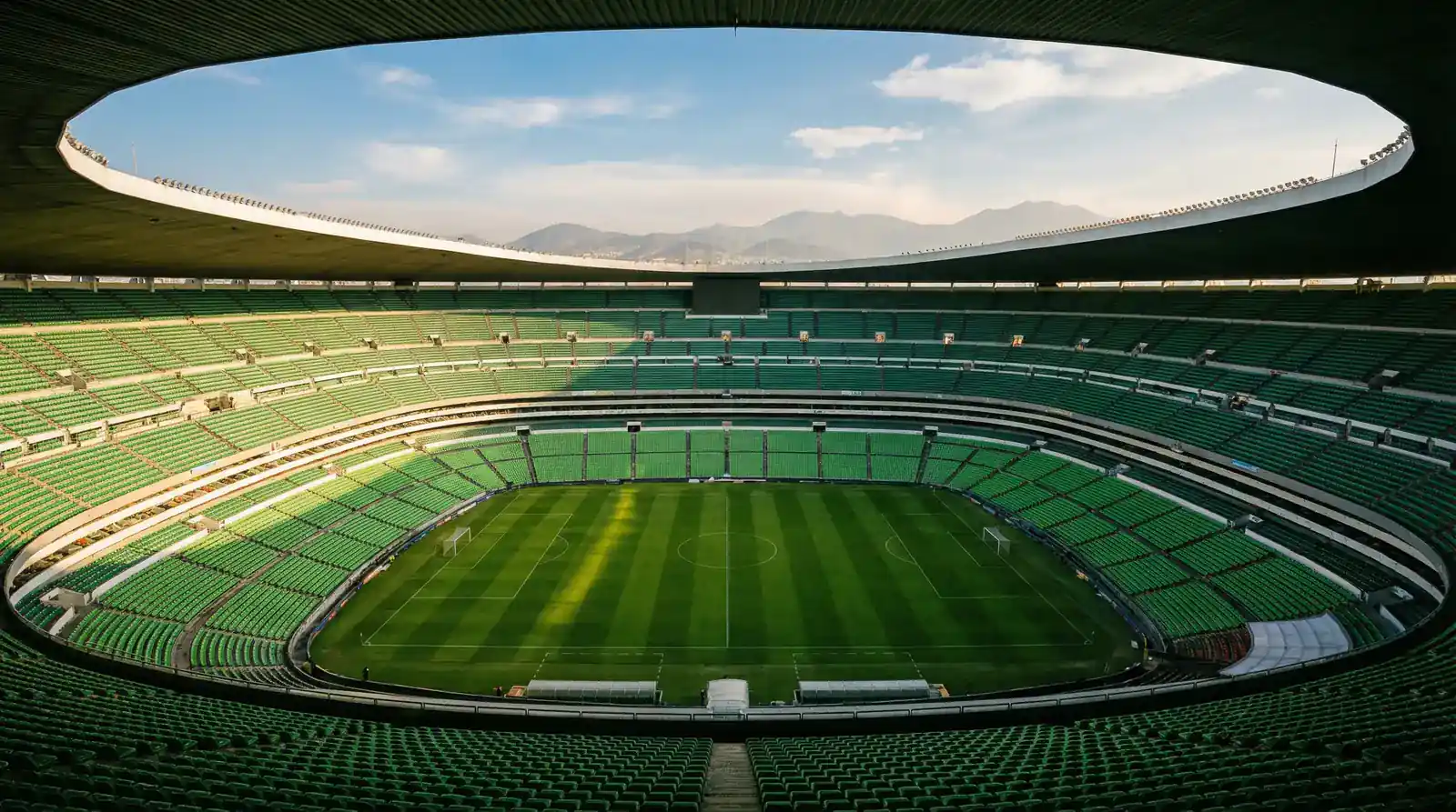 Estadio Azteca i gCathair Mheicsiceo — staidiam an chluiche oscailte ag Corn an Domhain 2026