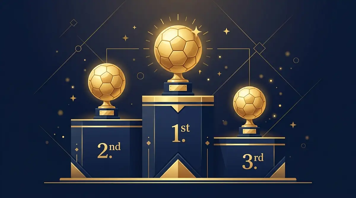 Físghrafaic den ardán Liathróid Óir le Rodri sa chéad áit, Messi sa dara háit agus Mbappé sa tríú háit